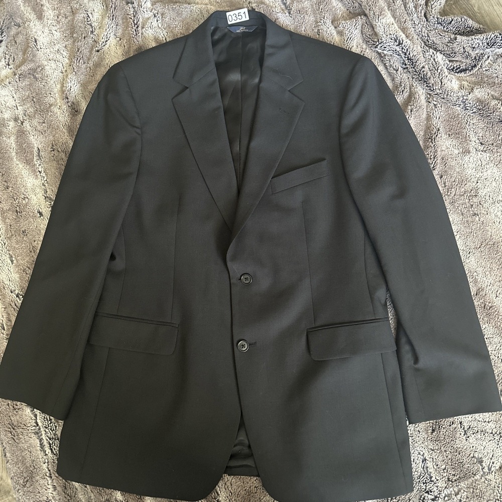Brooks Brothers 346 Men's Blazer Sport Coat Black Wool Blend Stretch 41R Regular